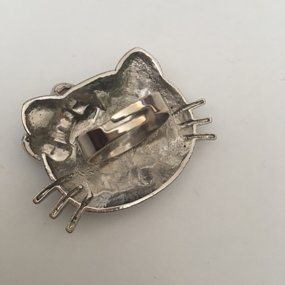 👗 Hello Kitty Large Adjustable Rhinestone Ring - Picture 5 of 6